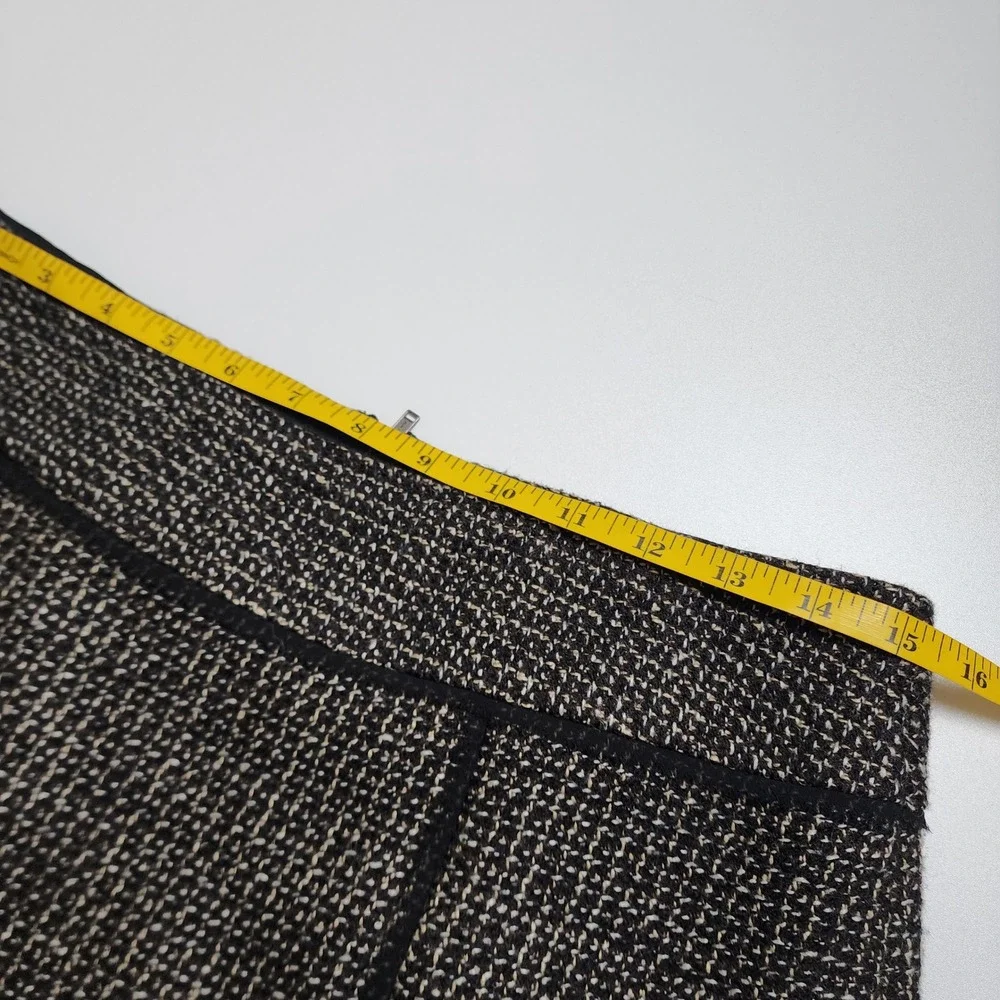Halogen Womens Tweed Mini Skirt Size 6 Black‎ Tan Wool Blend Textured A-Line